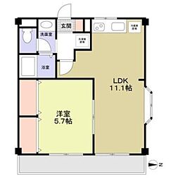 こうやま 3階1LDKの間取り