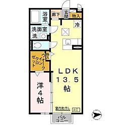 ブランコート 1LDKの間取図画像