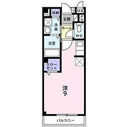 パークビサイド ワンルームの間取図画像