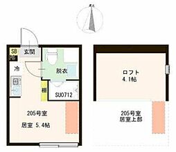 ハーモニーテラス貫井III ワンルームの間取図画像