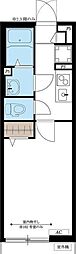 リブリ・アザリア 1階1Kの間取り