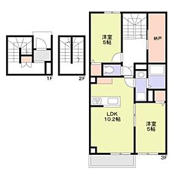 フォレストメゾン廬山Ｖ 1階2SLDKの間取り