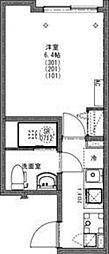 (仮)KIS江戸川区一之江アパート2期1 1Kの間取図画像