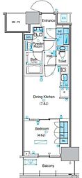 パークアクシス豊洲キャナル 1DKの間取図画像