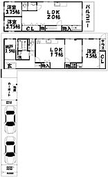 旭区中宮4丁目戸建 1階4LDKの間取り