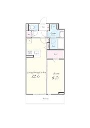 LUCIE TSII(ルシエ ティエスツー) 1階1LDKの間取り