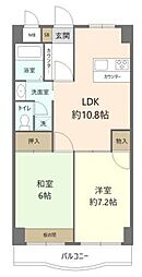 ハイブリッジソシア 2LDKの間取図画像