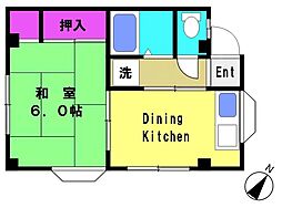 タウンライフ稲城坂浜 3階1DKの間取り