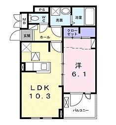 グラシアス 1LDKの間取図画像