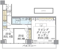 Brilliaist東雲キャナルコート 2LDKの間取図画像