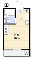 西武新宿線 下井草駅 徒歩4分の賃貸アパート 1階ワンルームの間取り