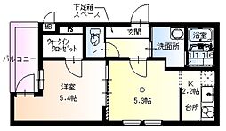 フジパレス淡路 1DKの間取図画像