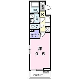 リジェル　リヴィエール 3階1Kの間取り