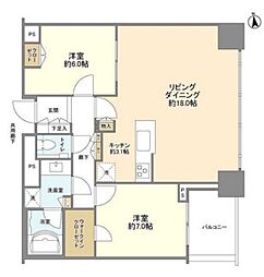 シティタワーズ豊洲　ザ・シンボル 35階2LDKの間取り