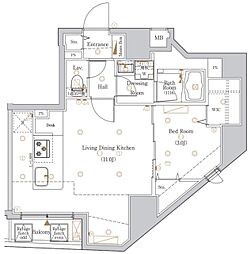 Loq入谷 1LDKの間取図画像