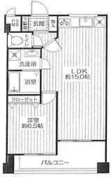 インペリアル広尾 1LDKの間取図画像