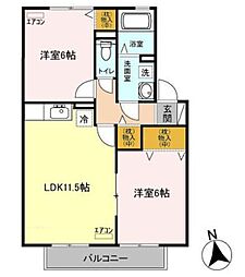 シャルマンコートM's 2LDKの間取図画像