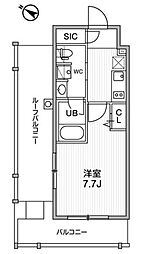 ステージグランデ日本橋人形町 1Kの間取図画像