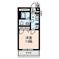 Y'sハウス 1Kの間取図画像