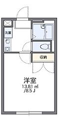 レオパレスカメリア弐番館 1Kの間取図画像