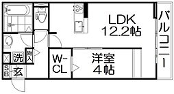 プレミール雅 1LDKの間取図画像