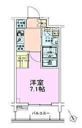 門前仲町レジデンス参番館 1Kの間取図画像