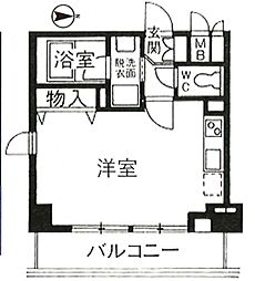 パインコート梅屋敷 ワンルームの間取図画像