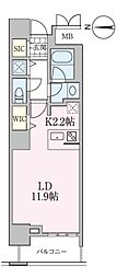 ロイヤルパークスタワー南千住 1Kの間取図画像
