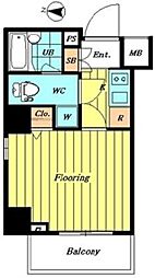 ヴァレッシア代田橋シティ 9階1Kの間取り