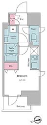 レジディア大森2 ワンルームの間取図画像