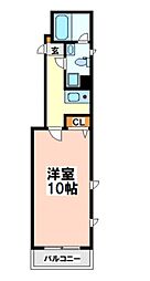 東急池上線 荏原中延駅 徒歩10分の賃貸マンション 2階1Kの間取り