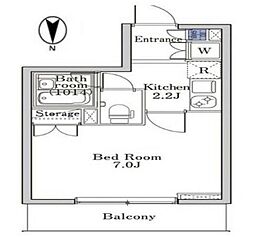 ラクラス学芸大学 3階1Kの間取り