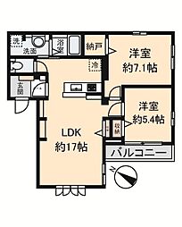 サクシード M 2LDKの間取図画像