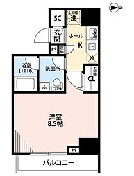 プレール・ドゥーク住吉駅前 1Kの間取図画像