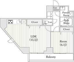 CITY PRIME 南千住 6階1LDKの間取り