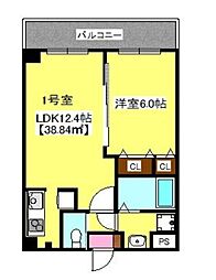 May Azurl 登戸 3階1LDKの間取り