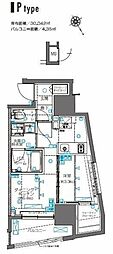 ZOOM横浜桜木町 1DKの間取図画像
