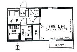 シプレ 1階1Kの間取り