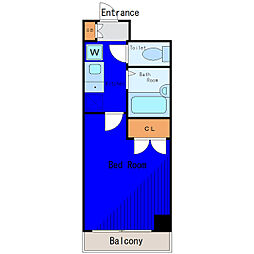 都営浅草線 西馬込駅 徒歩11分の賃貸マンション 2階1Kの間取り