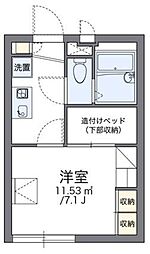 レオパレス星 1階1Kの間取り
