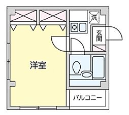 高円寺Mハウス A棟 3階1Kの間取り