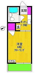 ディアコート1 1DKの間取図画像