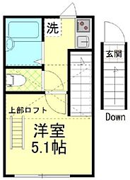 セントラルタウン 1Kの間取図画像