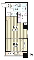 アクアコート 7階1LDKの間取り