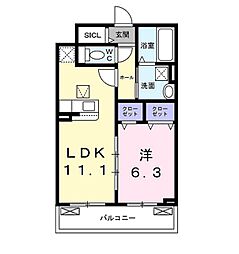 和幸館 2階1LDKの間取り