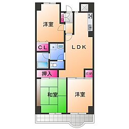 MIRUS岸和田 3LDKの間取図画像