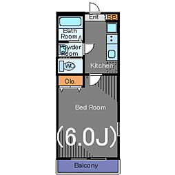 リリックコート・Ｗｉｓｔｅｒｉａ 1階1Kの間取り