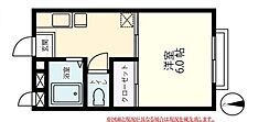 ベアパレスA棟 1Kの間取図画像