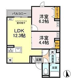 グラナーデ弥生町 2LDKの間取図画像
