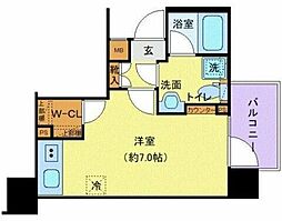 京成押上線 四ツ木駅 徒歩10分の賃貸マンション 5階ワンルームの間取り